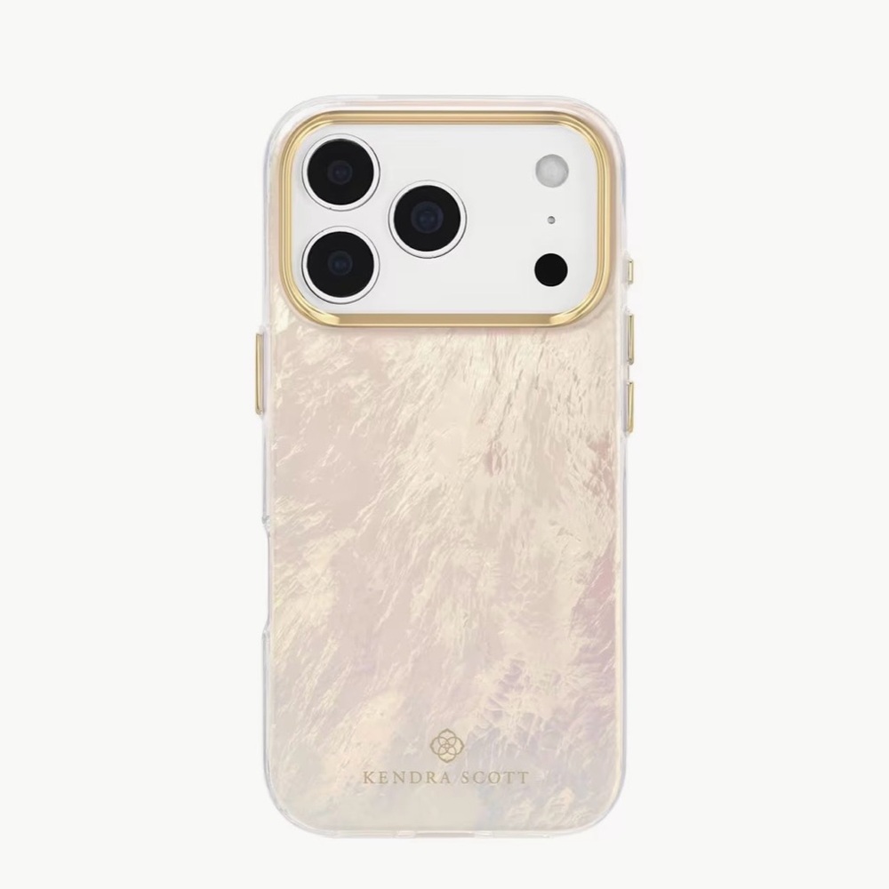 Kendra Scott MagSafe® iPhone 17 Pro Max Pearlescent Cream Phone Case, Gold Trim